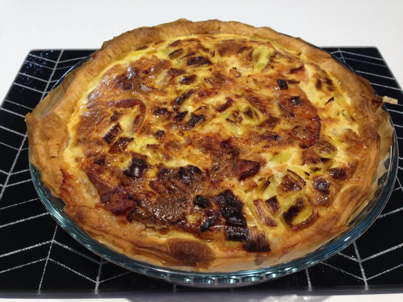 Quiche au saumon et aux poireaux