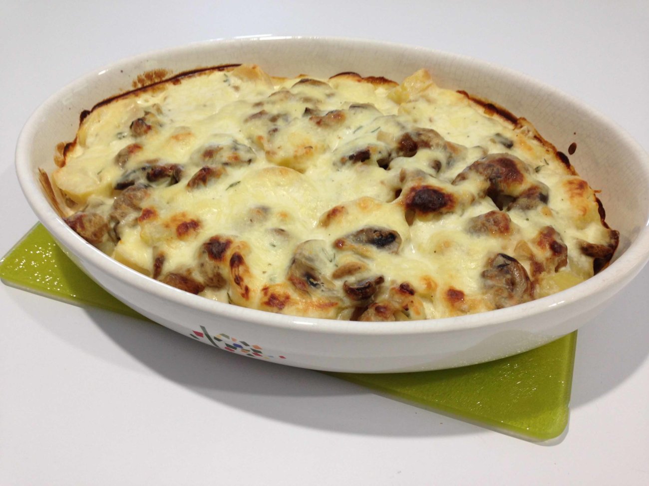 Gratin de pommes de terre aux champignons