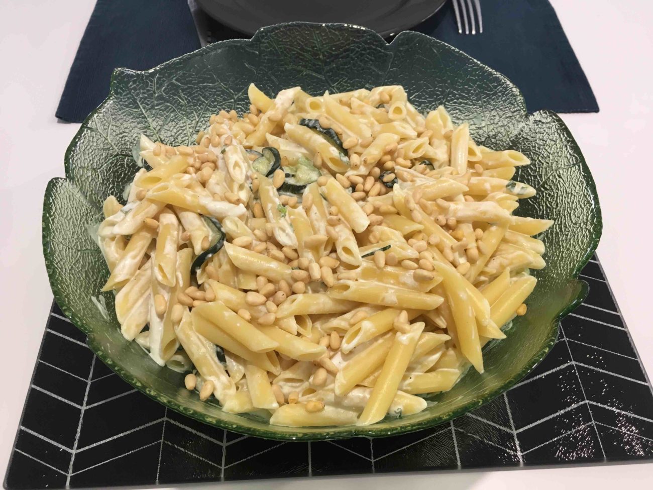 Penne aux courgettes et chèvre frais