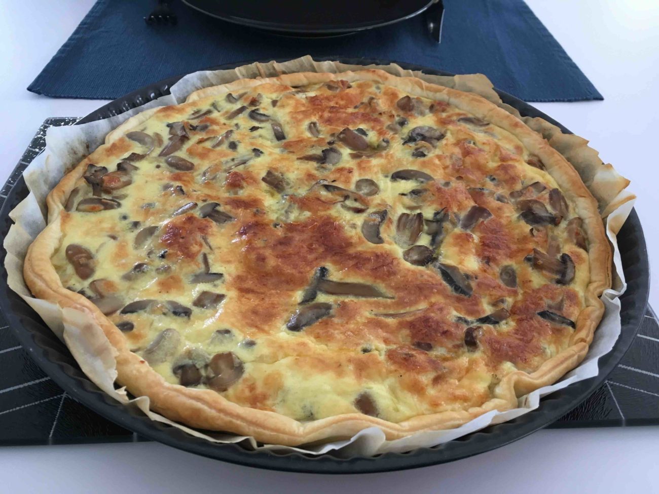 Quiche aux champignons et au comté
