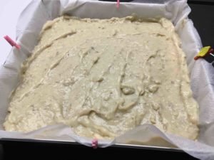 Recette gâteau à la crème pâtissière et à la rhubarbe
