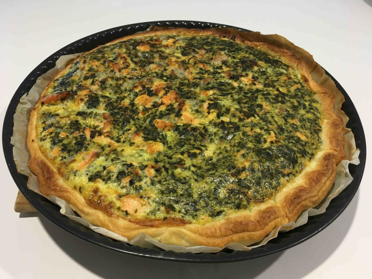 Quiche au saumon et aux épinards
