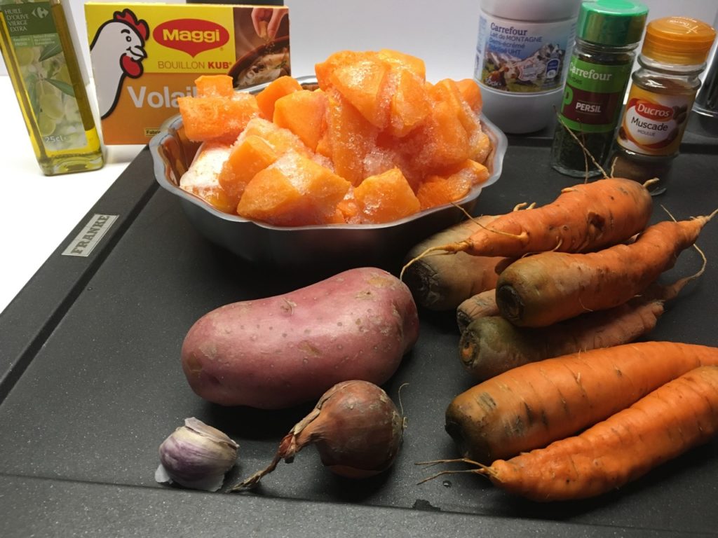 Recette veloute de potiron et carottes