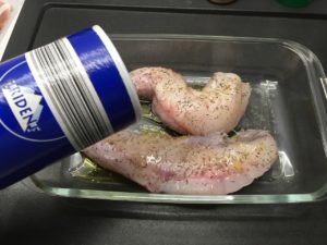 Recette rôti de lotte au lard et beurre de thym