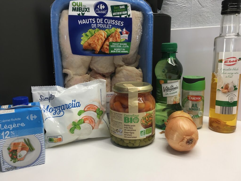 Recette cuisse de poulet gratinées - Préparer vos ingrédients
