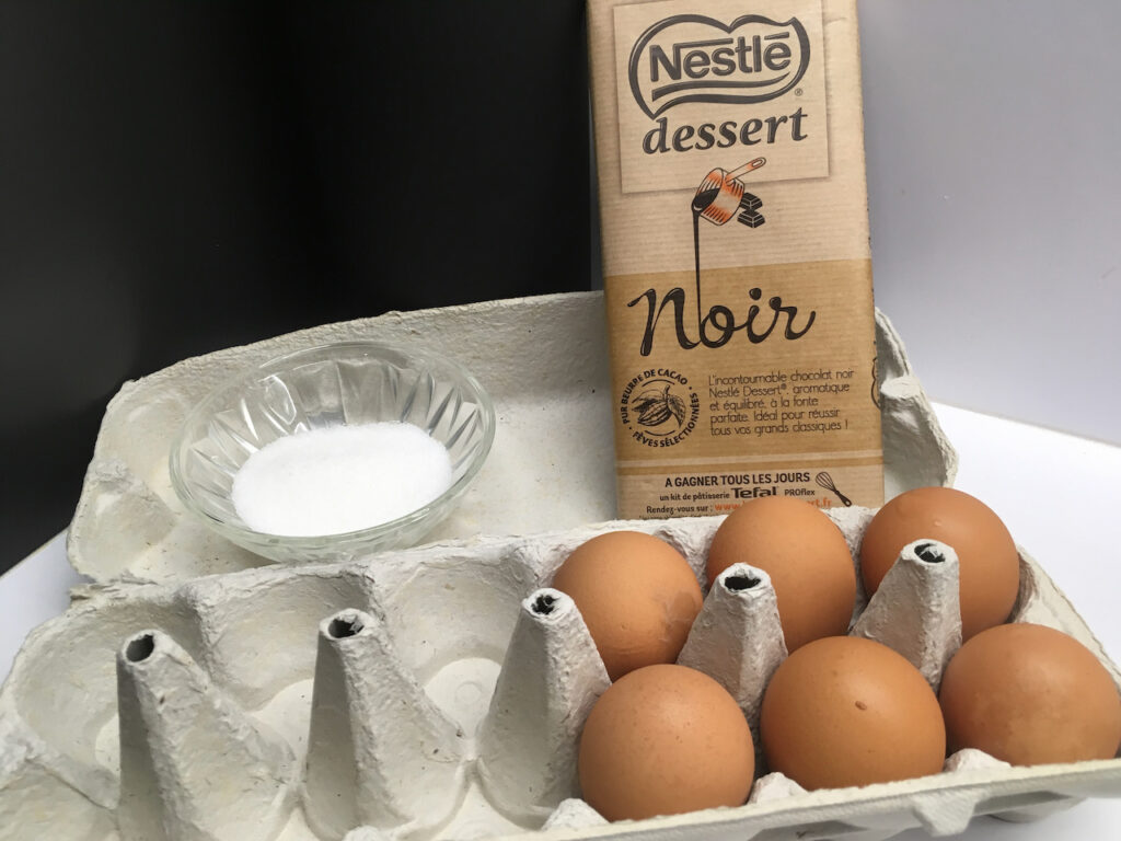 Recette mousse au chocolat - Préparer les ingrédients.