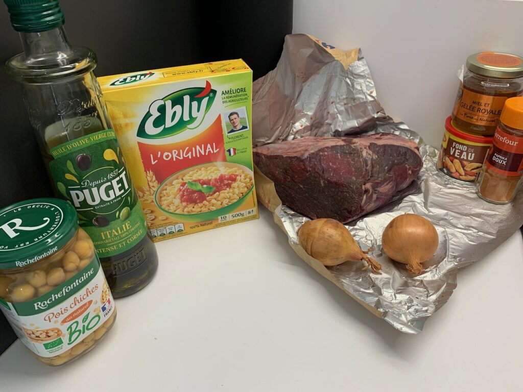 Recette t'fina de blé au boeuf confit -Préparer tous les ingrédients nécessaires à la préparation de votre recette.