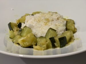Recette courgettes au lait de coco et curry