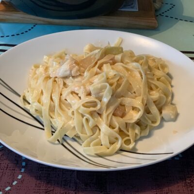 Recette tagliatelles au poulet et au maroilles