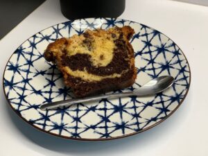 Recette quatre-quarts marbré au crumble de noisettes