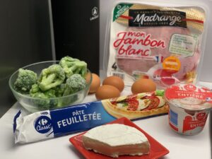 Recette quiche au camembert brocolis et jambon -Préparer tous les ingrédients nécessaires à la réalisation de votre recette.