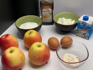 Recette clafoutis à la pomme - Préparer tous les ingrédients nécessaires à la recette.