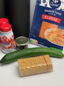 Recette verrines concombre saumon - Préparer tous les ingrédients nécessaires à la réalisation de votre recette.