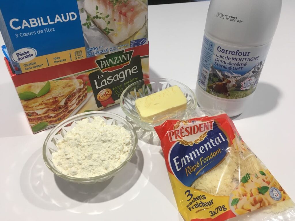 Recette lasagnes au poisson - Préparer tous les ingrédients nécessaires.