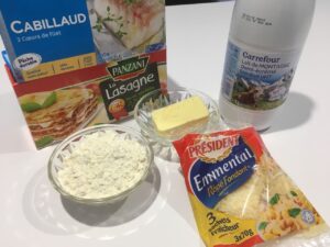 Recette lasagnes au poisson - Préparer tous les ingrédients nécessaires.