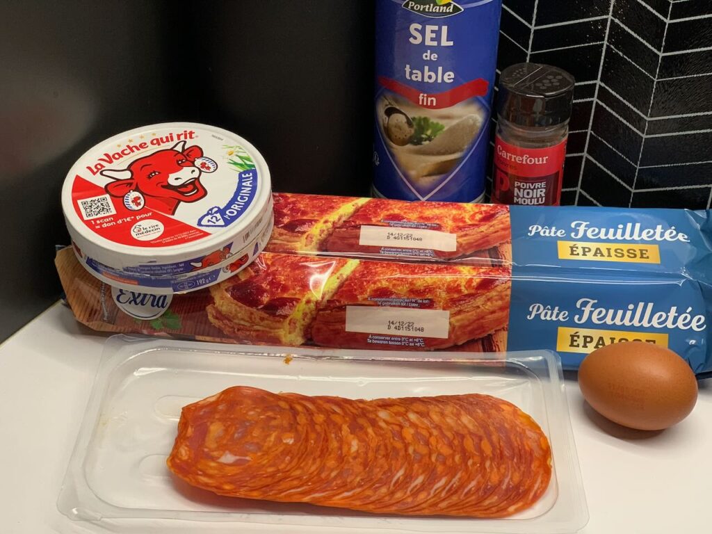 Recette balls au chorizo et à la vache qui rit -Préparer tous les ingrédients nécessaires.